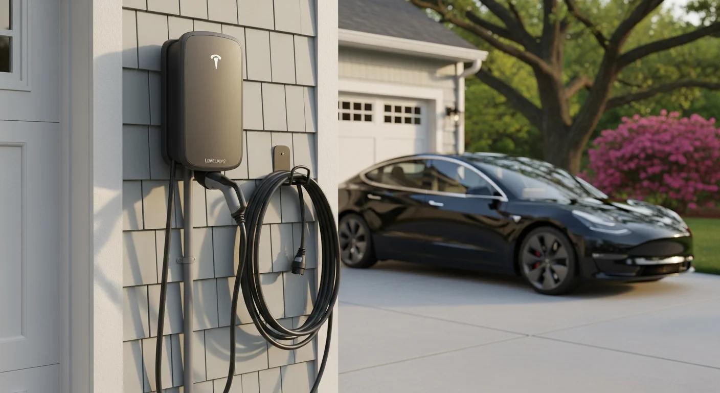 EV charging station installed at a residential home