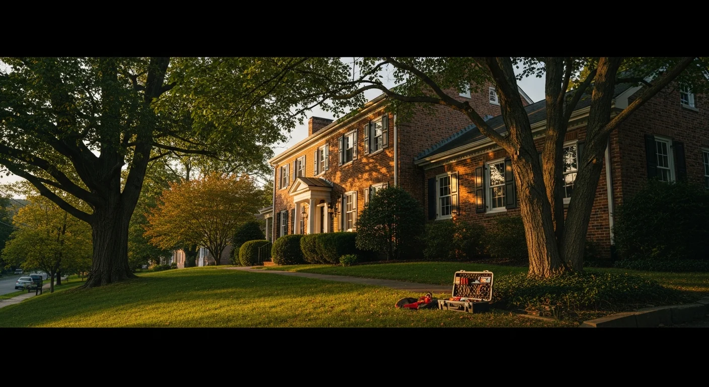 Historic brick home in Charles Town, WV with mature trees and well-maintained landscaping, representing the mix of older and newer residential properties in the area.